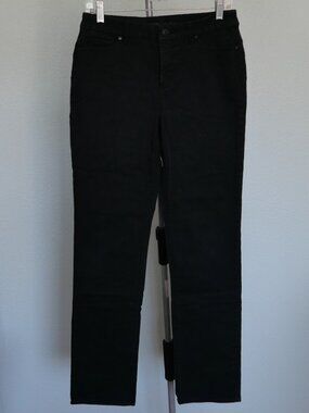 Chico's So Lifting Slim Leg Jeans Black Denim Stretch Sz 0 Regular